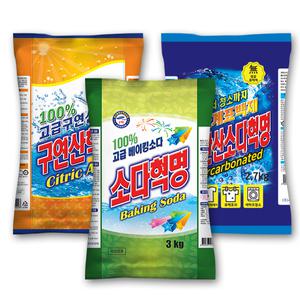 [햇살리빙]소다3kg+과탄산소다2.7kg+구연산2.5kg