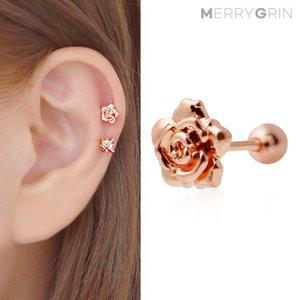 [메리그린] 14K 이터널로즈 피어싱 Gold pin 한쪽
