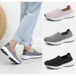 여성 경량 우븐슈즈 아쿠아 메쉬 슬립온 운동화 (3cm) 썸머베이직