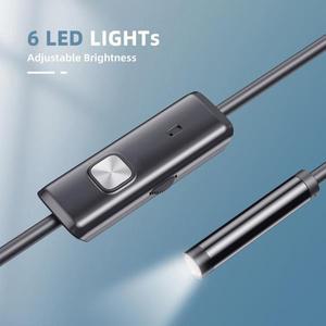 안드로이드 내시경 검사 스네이크 카메라  방수 6 LED 조명  폰 PC와 호환 가능  5.5mm  7mm