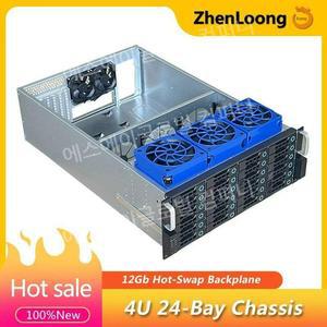 4U 24베이 서버 케이스 하드 NAS 스토리지 SAS SATA(12Gb 스트레이트 스루 백플레인 6 SFF8643 포함