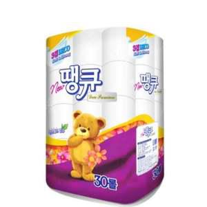 [1+1]2개구성 화장지 팬더 땡큐 3 30 학교 교실 학원 업소용 화장실 가정용 가정집 욕실 롤 겹 휴지