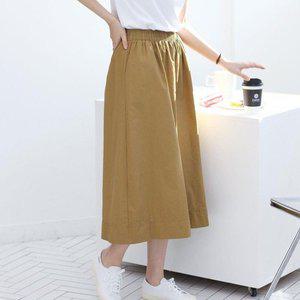 [옷자락]여자 큐롯반바지 종아리 플레어 월남치마 와이드팬츠_P354781629