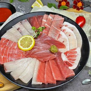 배꼽살 서비스! 참치 오마카세 한 판 (600g) 참다랑어, 눈다랑어, 황다랑어, 황새치 