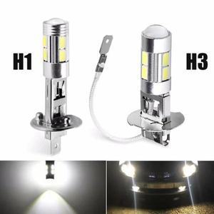 5630 자동차 안개등 운전 DRL 자동 램프 H1 H3 LED 전구 6000K 화이트 슈퍼 브라이트 고출력 10SMD 2 개 1