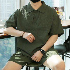 [우기브로]WWF 남자 빅사이즈 3버튼 쿨링 포켓 카라반팔티
