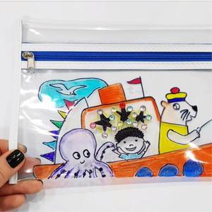 [마이모노샵] 그림 그리기 스티커 투명 파우치 꾸미기 5인세트 2개