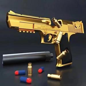 [보호보관파우치]Desert Eagle 쉘 방출 소프트 총알 장난감 총, 권총 폼 발사기, CS 슈팅 게임 무기, 어린