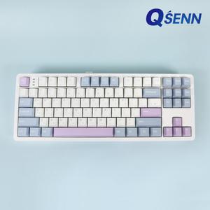 큐센 Q87 PBT 풀윤활 가스켓 유무선 기계식 키보드 블루퍼플 퍼플축 V1