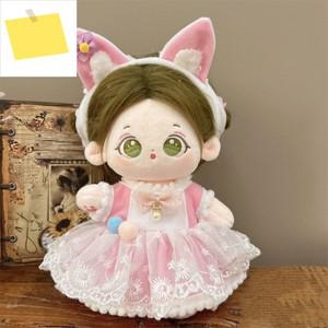 공주 스커트 코튼 인형 원피스, 20cm, DIY 의류 무속성 옷, 카와이 사랑스러운 봉제