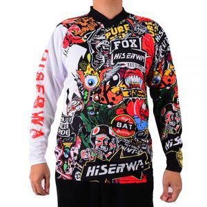 자전거 의류 저지 져지 옷 바람막이 이너웨어 BAT FOX 남성용 다운힐 긴 소매 MTB 모토크로스 티셔츠 사이