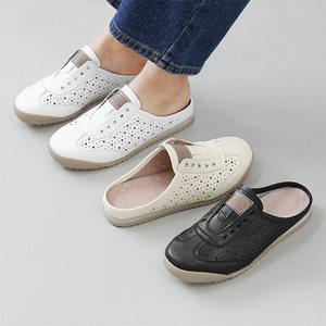 천연소가죽 펀칭 뮬 운동화 블로퍼 (1.5cm) 프라우