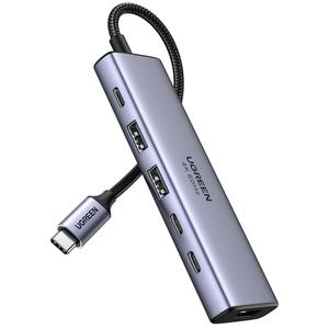 유그린 6in1 C타입 4K 60Hz HDMI PD USB3.2 10Gbps 2C 2A 멀티허브 도킹스테이션 CM511