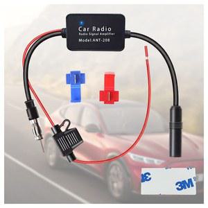 12V 차량용 안테나 부스터 25 db - 차량 스테레오, 오디오, 라디오, 미디어, 헤드 유닛 수신기를 위한 신호 증폭 및 소음 감소 AM FM 라디오 증폭기
