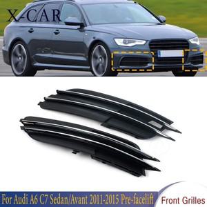 앞범퍼 그릴 커버 안개등 램프 마스크 Audi A6 C7 Sedan/Avant 2011-2015 Pre-facelift