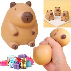 Capybara Squeeze 장난감 스트레스 해소 슬로우 리바운드 부드럽고 귀여운 모양 스퀴즈 볼, 성인