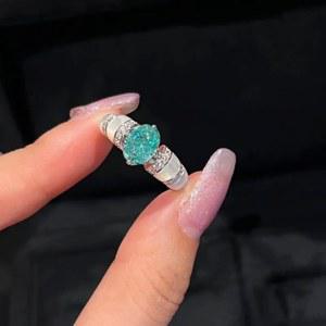 실버 여성용 화이트 프리틸라리아 반지 스위트 민트 에메랄드 결혼 라이트 럭셔리 주얼리 925 빈티지 신선한 스타일