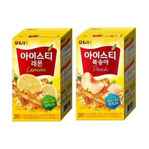 DD 담터 아이스티 20포 1BOX 280g 레몬 복숭아