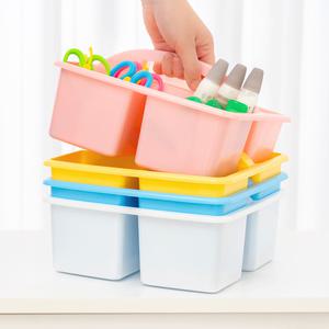 손잡이가 달린 미술 도구 정리함 물감통 칸막이 정리함 