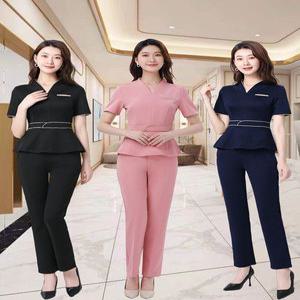 병원 유니폼 간호복 세트 반팔 여성 호텔 식당 에스테틱
