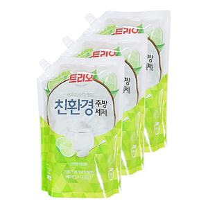 애경 트리오 베이킹소다 담은 친환경 주방세제 라임향 1.2L 3개 설거지