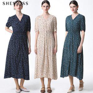 [쉬즈미스]SHESMISS)] 패턴 브이넥 롱 원피스 (택가격: 278000원)