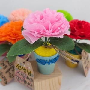 [HYIJXZ3L_4B]DIY 꽃 카네이션 메시지 화분 만들기 분홍색