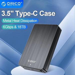 ORICO 외장 하드 드라이브 케이스 3.5 인치 HDD SATA to USB C 인클로저용 12V 전원 어댑터 브라켓 18TB 6G
