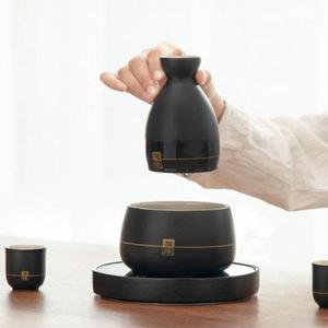 정종 워머 사케 세트 포트 도쿠리 일본 데우기 중탕기 세라믹