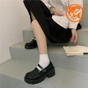 패션화 여성 키높이 올블랙 로퍼 데일리 통굽 (3o6EG)