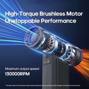 키보드 차량용 LED 조명이 있는 작고 강력한 에어 블로워 5단 휴대용 먼지 청소기 130000RPM 폭력 터보 팬