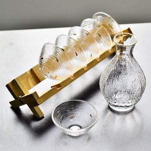 심플 사케잔 소주잔 사케 도쿠리 레드 동심 벚꽃 모던 6잔 곡물 세로 홈바 set 유리컵