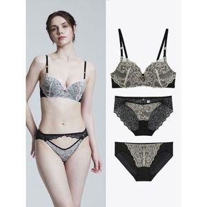 [섹시쿠키]트임 레이스 브라+팬티+세컨 팬티 세트_P399940680