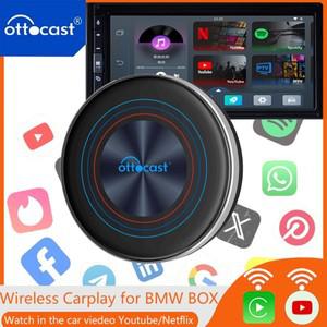 차량 호환품Ottocast i3 Ai Box 무선 카플레이 어댑터 Android 13 Netflix Youtube IPTV 비디오 박스(BMW