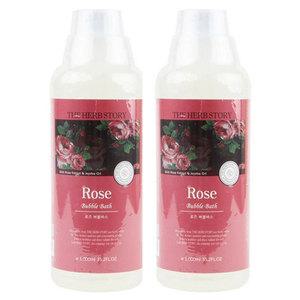 [유통기한 임박] 더허브스토리 버블바스, 로즈, 1000ml, 2개