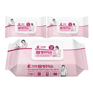 K크린업 세균닦는 행주티슈 80매x3개 1회용 부직포 위생행주 청소물티슈