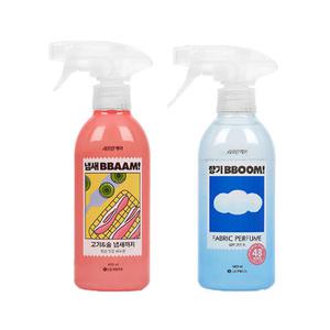 샤프란케어 섬유탈취제 냄새뺌 400ML, 1개 + 향기뿜 코튼향, 400mL, 1개