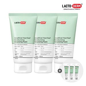 [X3]락토덤 어성초 클렌징폼 130ml 3개 + 수분크림 1ml 3매 증정