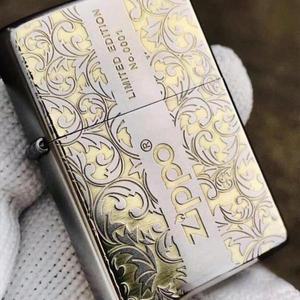 ZIPPO 지포 라이터 빈센조 클래식 라이타 콘스탄틴 빈티지 메탈 신기한 디자인 한정판 황금 꽃 패턴 플라워