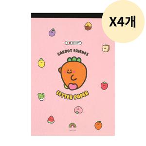 핑크풋 당근친구들 패드 편지지 학생 군인 추천 X4개