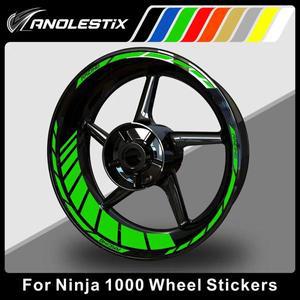 AnoleStix 반사 오토바이 휠 스티커 허브 데칼 림 스트라이프 테이프 가와사키 닌자 1000 용