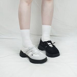 모이 국산 독일군 밴딩 메리제인 찍찍이 통굽 키높이 로퍼 6cm