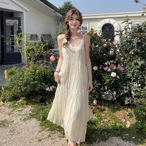 카리나 태국원피스 쉬폰 드레스 여름휴가 여신 롱원피스태국 야시장 화이트 해변 스커트