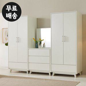 [벤티스가구]레체 침실가구 세트 G형 입본장 입본장 작은 옷장 안방 장롱 학생(2400/화이트)