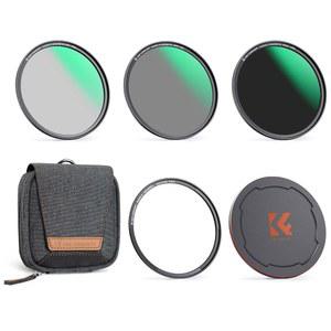 K&F 컨셉 77mm 마그네틱 CPL+ND8+ND64+ 베이직 링+렌즈 캡 카메라 렌즈 필터 키트(5팩) - 28겹 코팅된 광학 유리 편광 중성 밀도 키트(나노-X 시리즈)