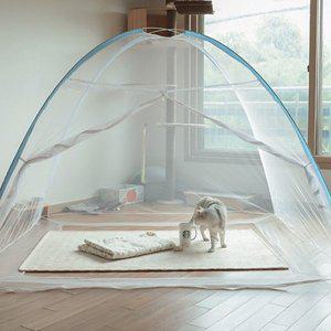 [기타]거실모기장 모기장 원터치 접이식 돔 침대 바닥 텐트 모기장 폴딩 방충망 200x200cm