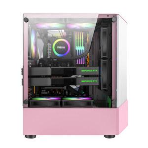 어항케이스 컴퓨터 투명 본체 pc 작은 M atx 분홍색 콘솔 jonsbo T 게임