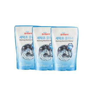 세탁조 클리너 3개세트 500ml 총 1,500ML 세탁기클리너 세탁기청소 물때 찌든때 드럼용 일반용 세균제거 세제찌꺼기 악취제거 세탁조세척 세탁물오염방지