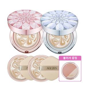 에이지20s 팩트 더블루밍 홈쇼핑 에센스 커버 최신상 본품2개+리필2개+블러셔
