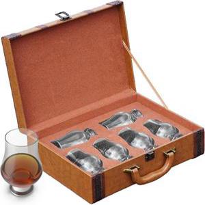 글랜캐런 위스키 글라스 보관 케이스 6개 홀더 정리용 글라스용 가죽 상자 Glencairn
